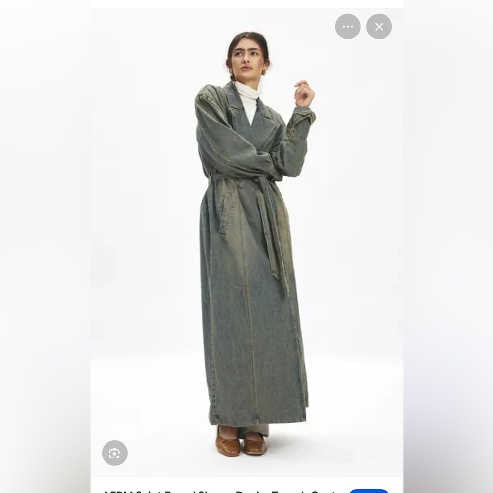 Cult favorite AFRM denim trench coat.
